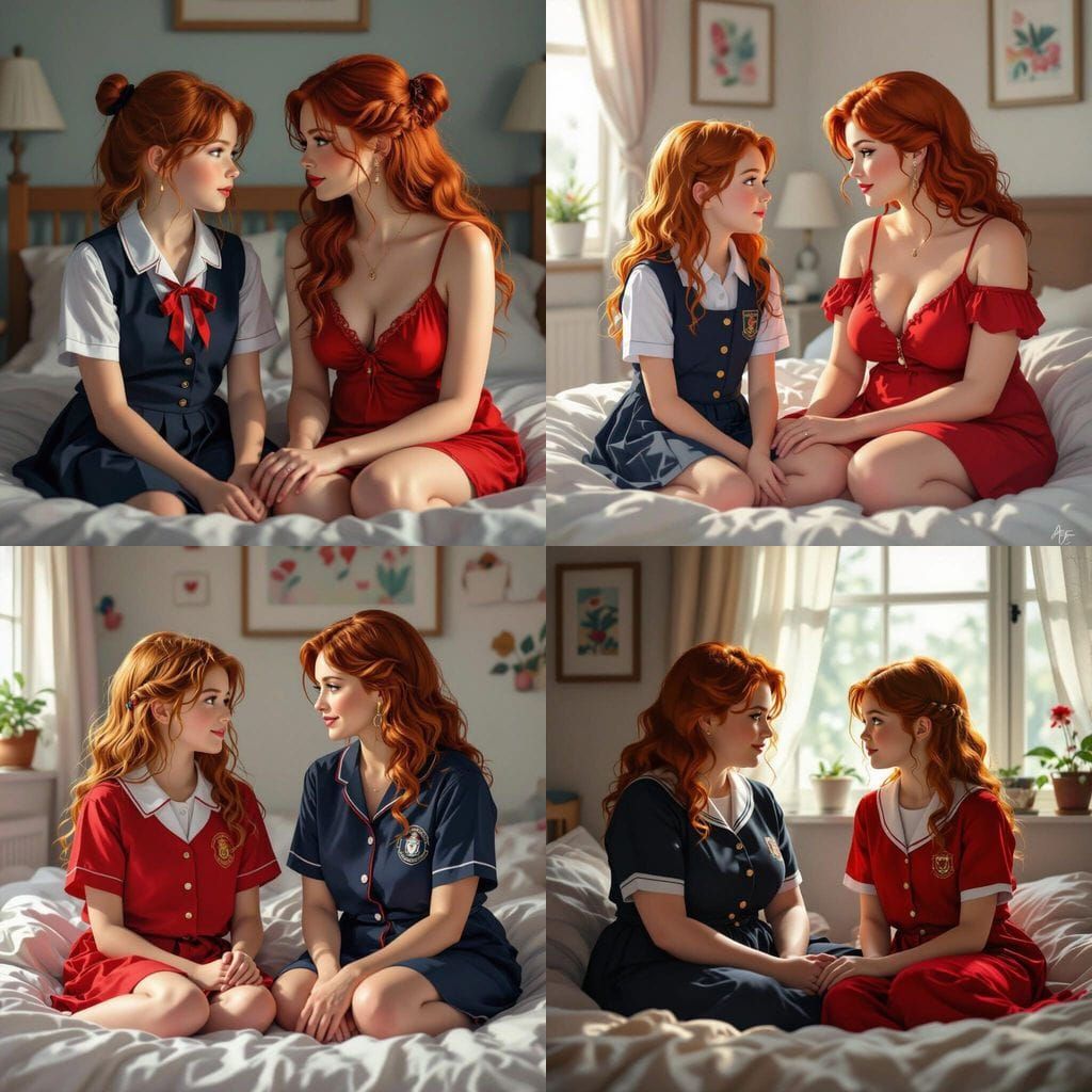 Mother and Daughter Portrait in Dynamic Lighting