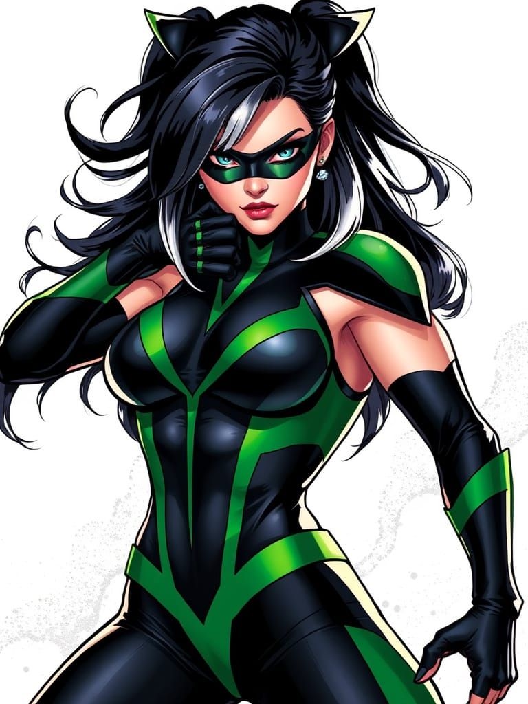 Rosé as Rogue: Dark Hair with White Streaks in Marvel-Inspir...