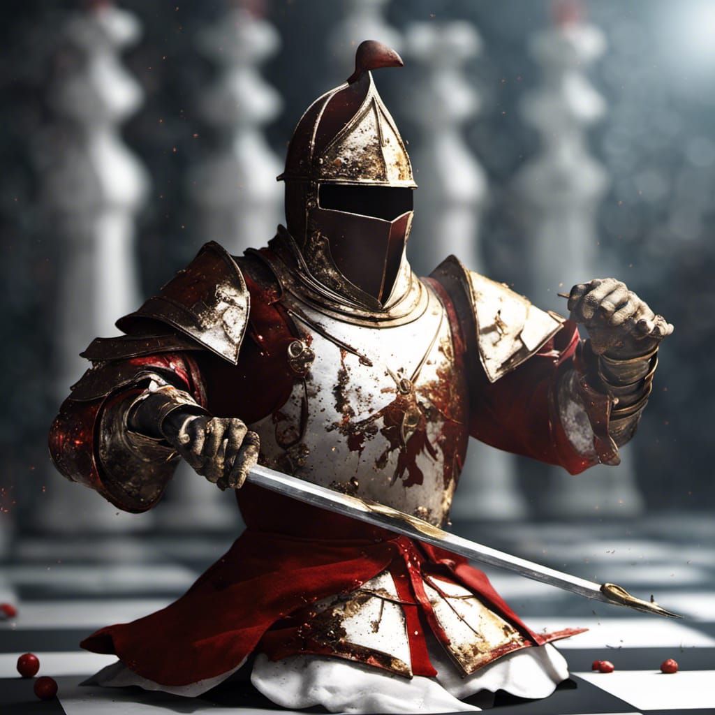 Medieval Warfare: Porcelain Armor Chess Soldiers Clash