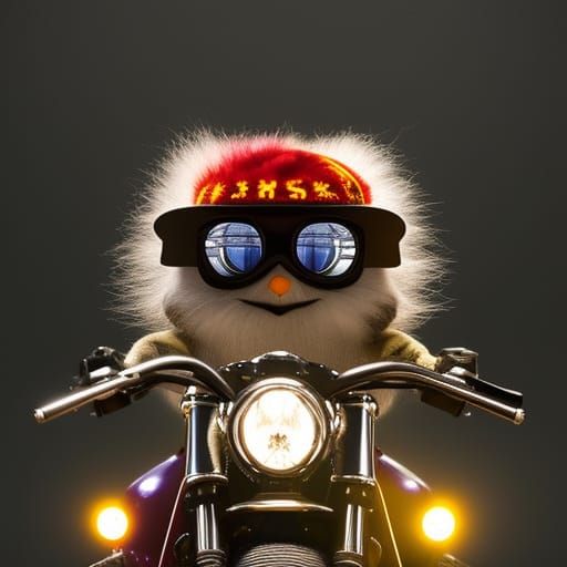 Psychedelic Biker Furby Concept Art