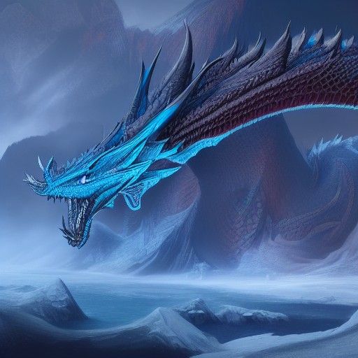 Majestic Ice Dragon Concept Art