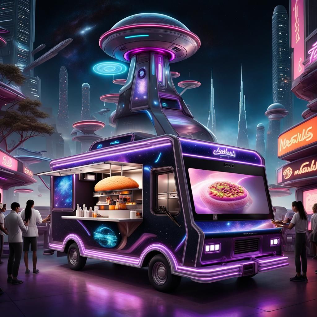 Futuristic food truck