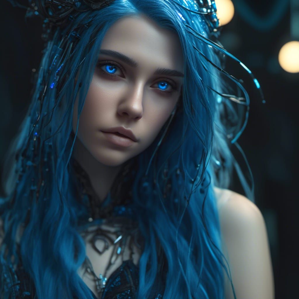 Cyber Fairy Grunge Woman in Hyperrealistic 8k