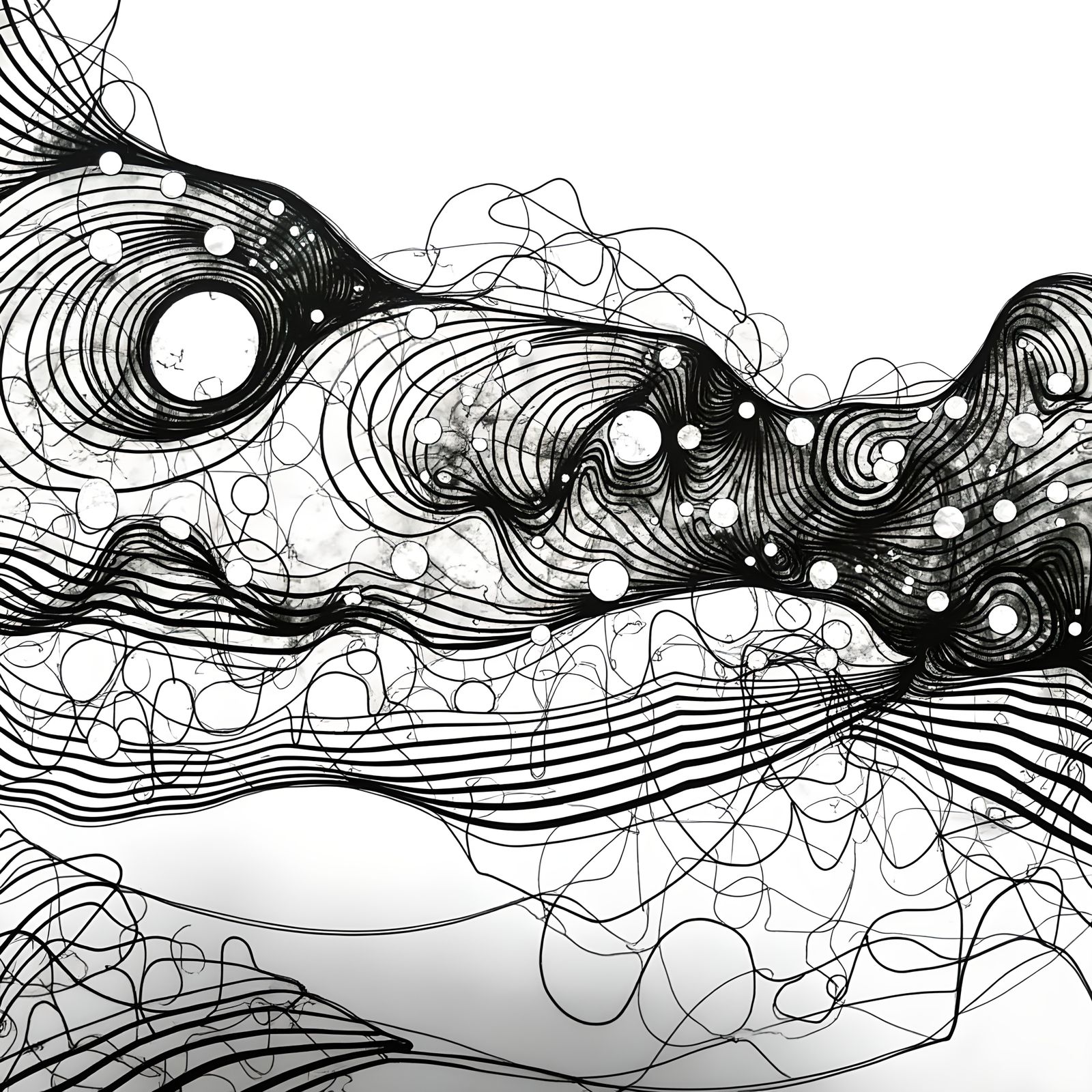 Graphic Score of Time's Flow as Winding River