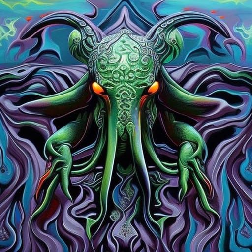 Cthulhu Portrait in Hyperrealistic Style