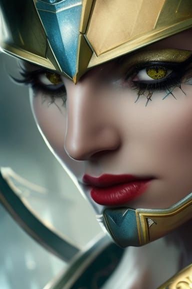 Golden Scaled Fantasy Warrior Portrait