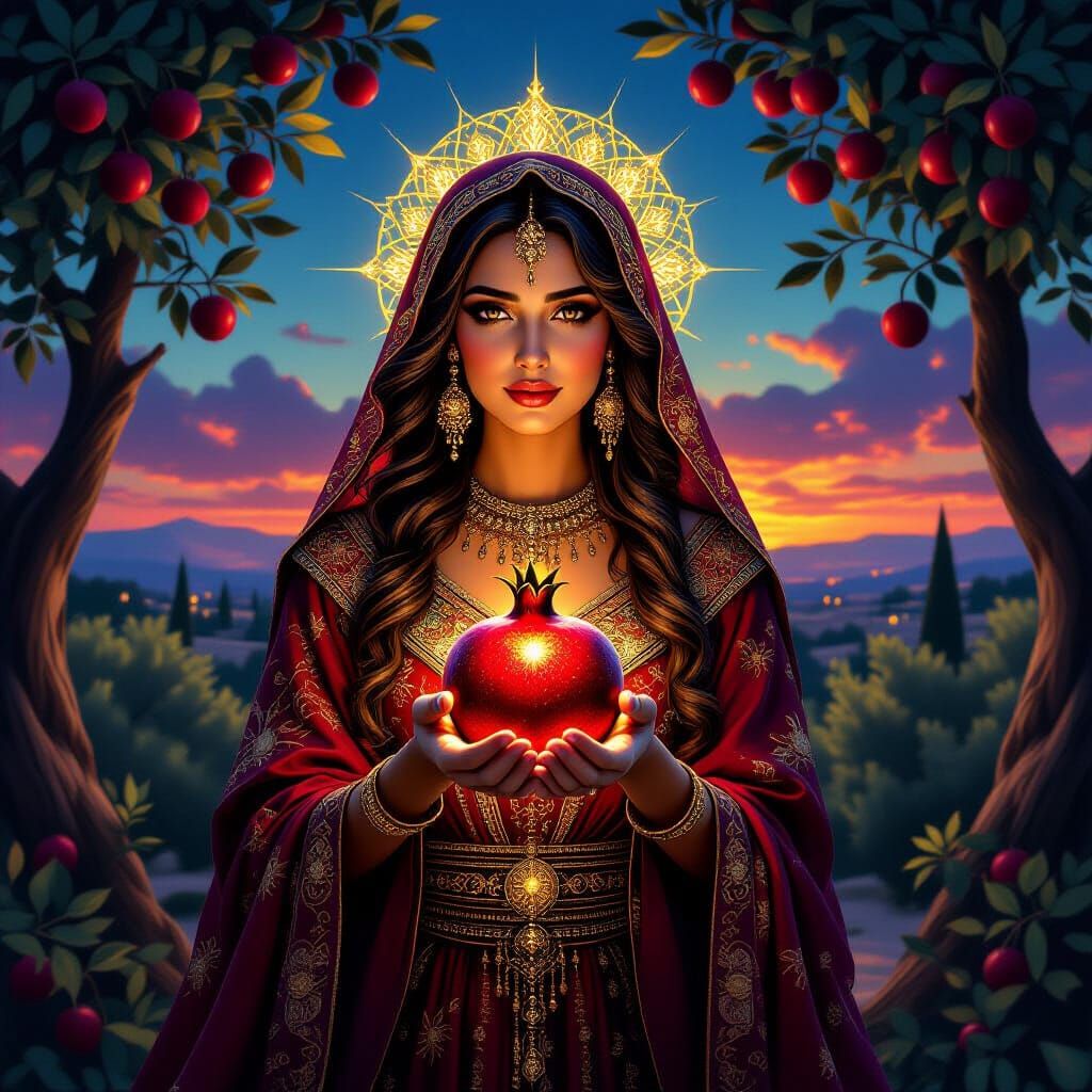 Palestinian Pomegranate Goddess of Light