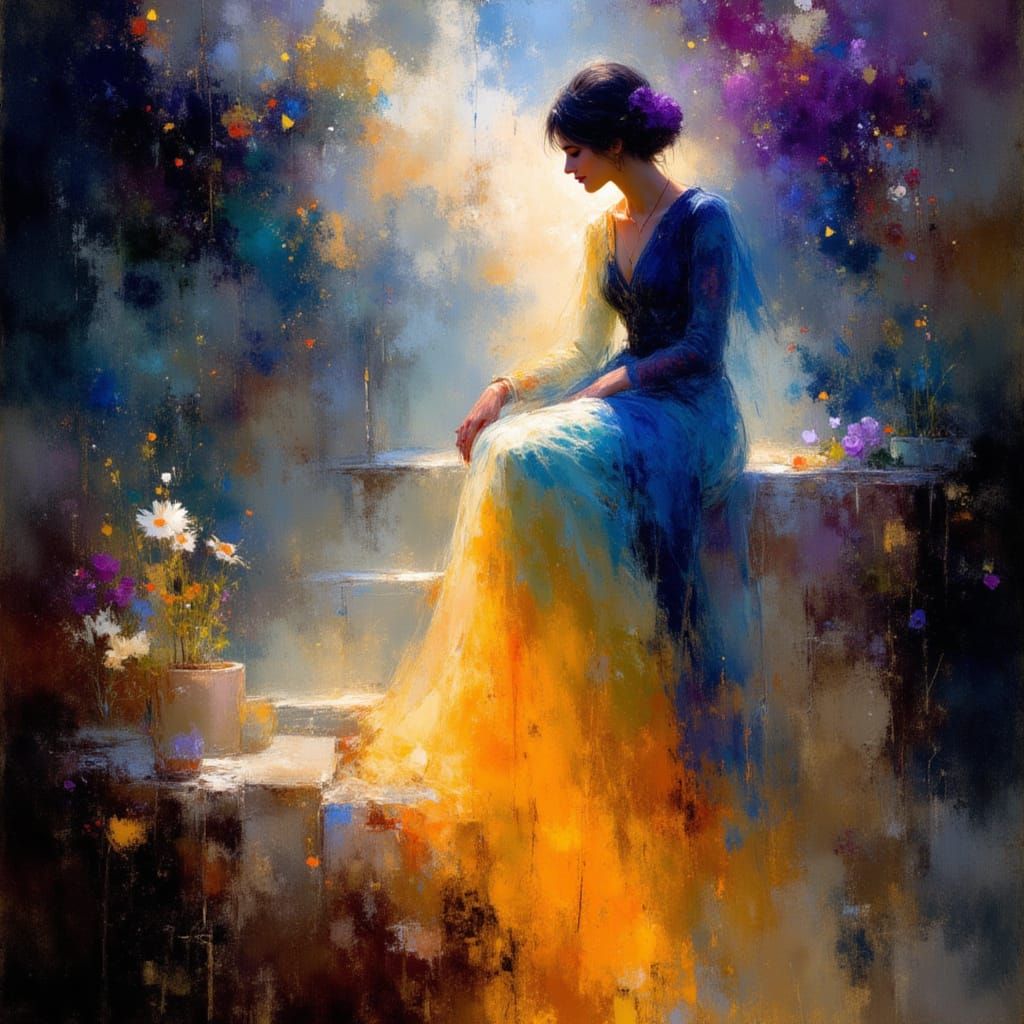 Eagle Nebula Goddess in Art Nouveau Style