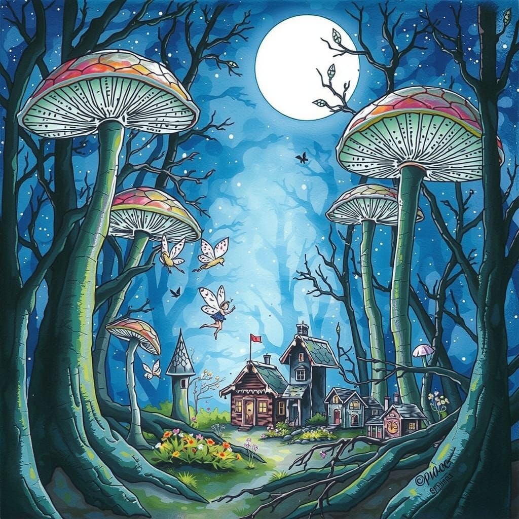 "Moonlit Grove’s Glow"