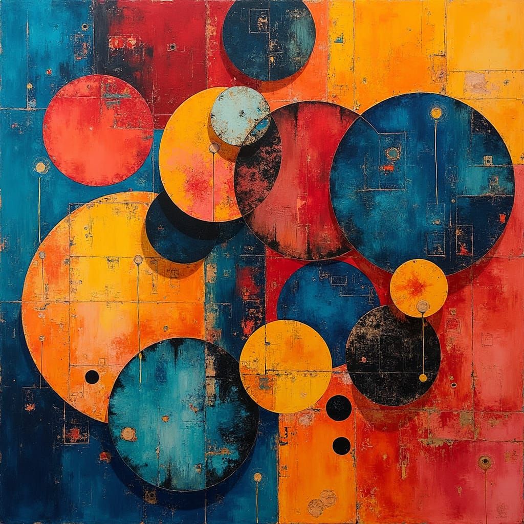 Dynamic Abstract Collagraph Inspired by Expressionism