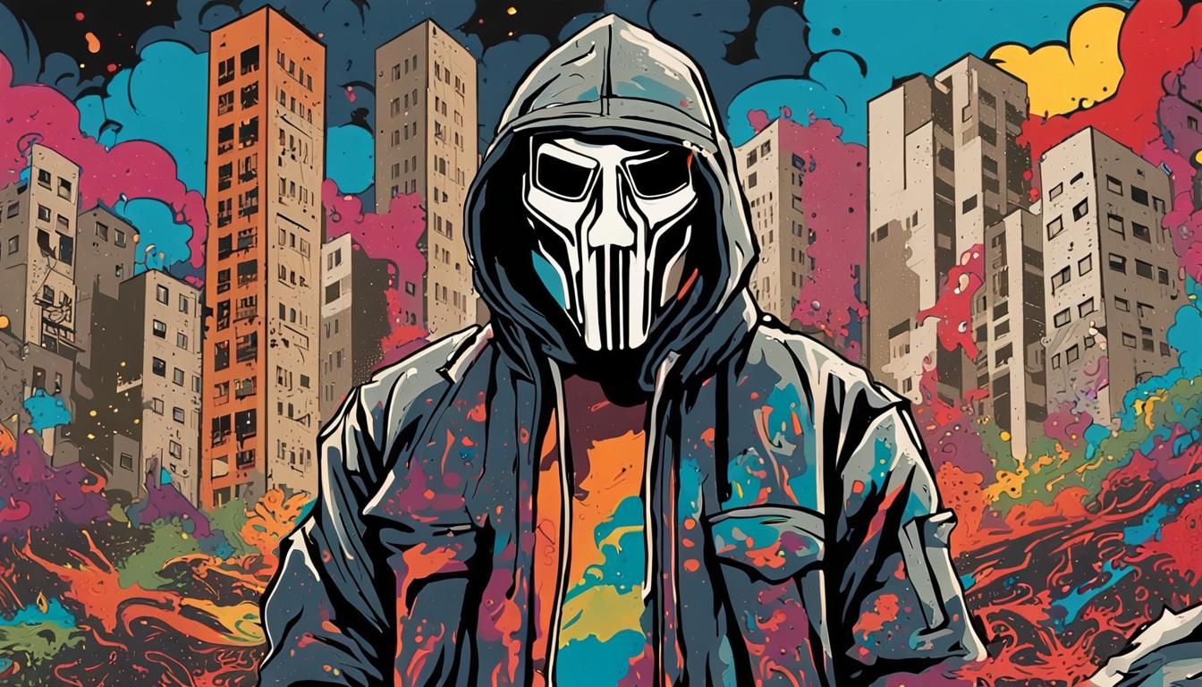MF Doom Graffiti Art in Tyler Stout Style