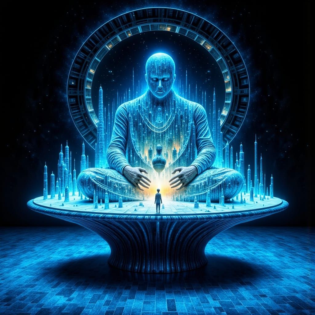 Surreal Siren Sculpture Coffee Table With Holographic Ocean ...