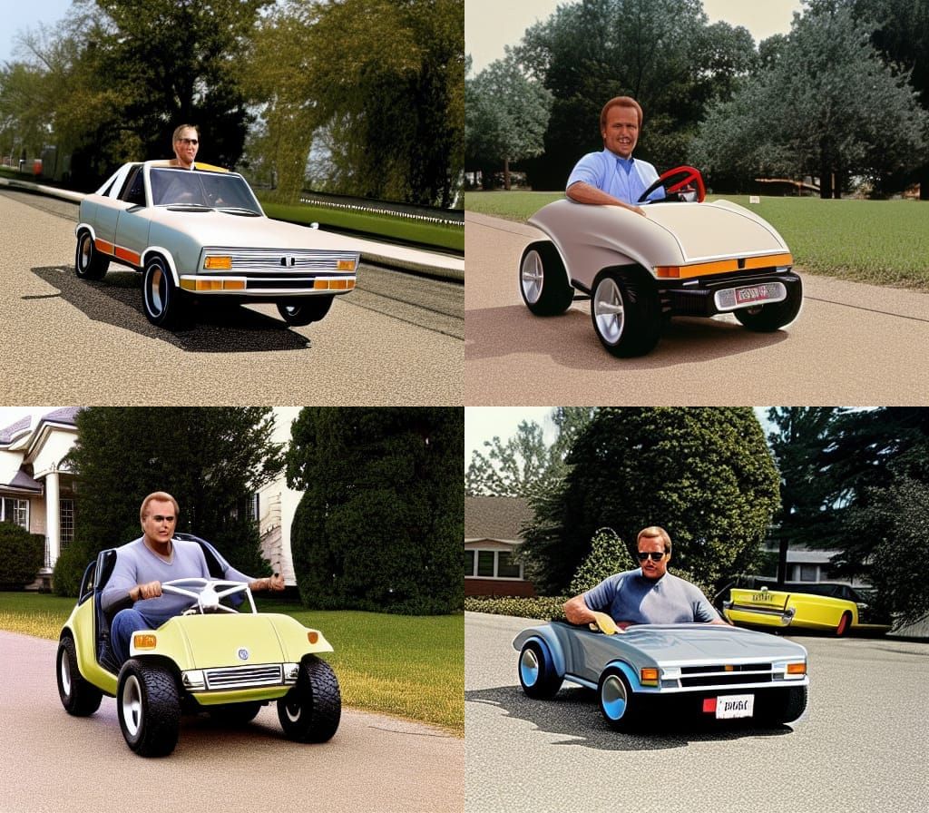 Lee Majors Drives a Power Wheel Car