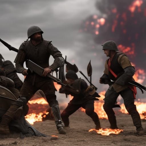 Epic War Scene Illustration