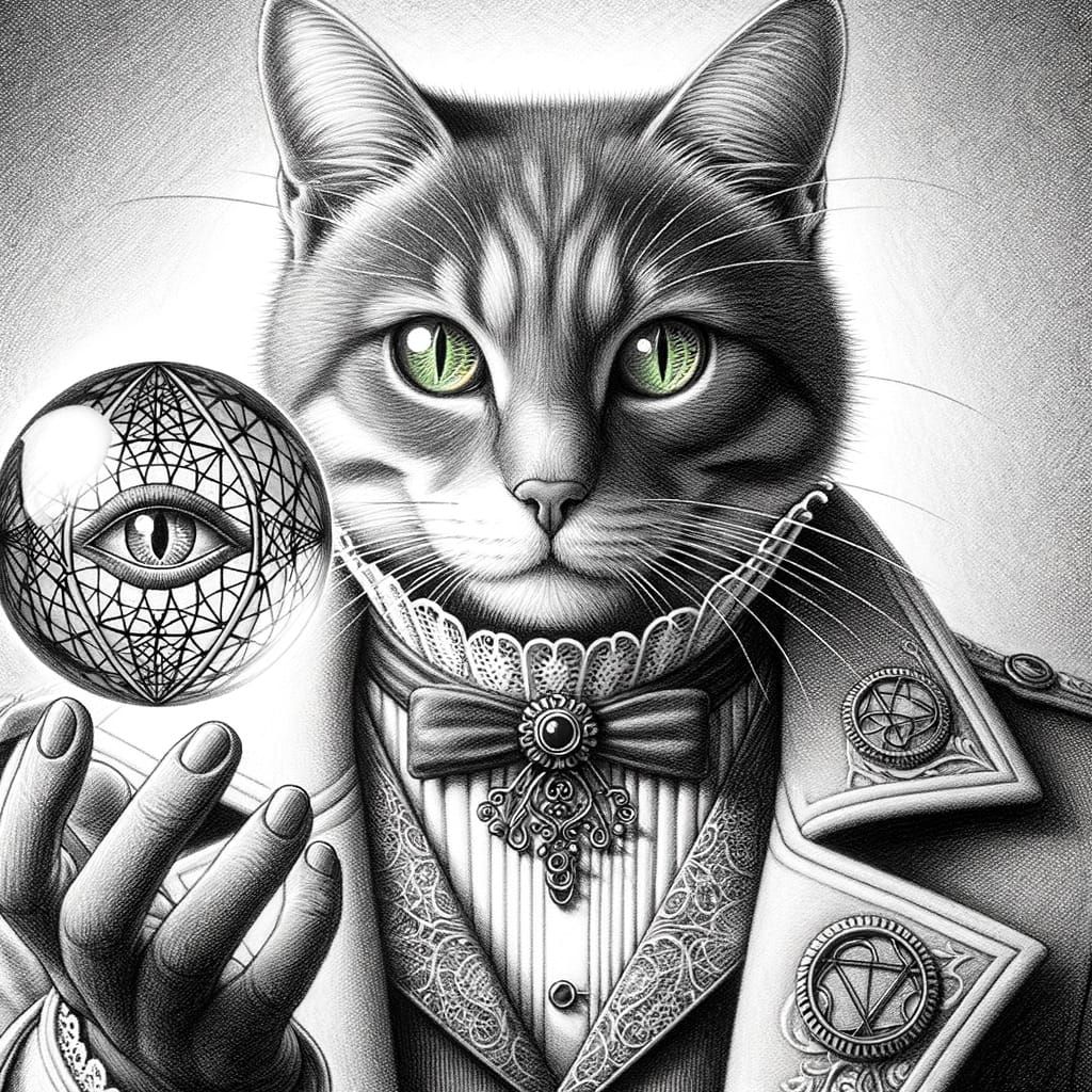 Anthropomorphic Cat in Haitian Tactical Gear with Optical Il...