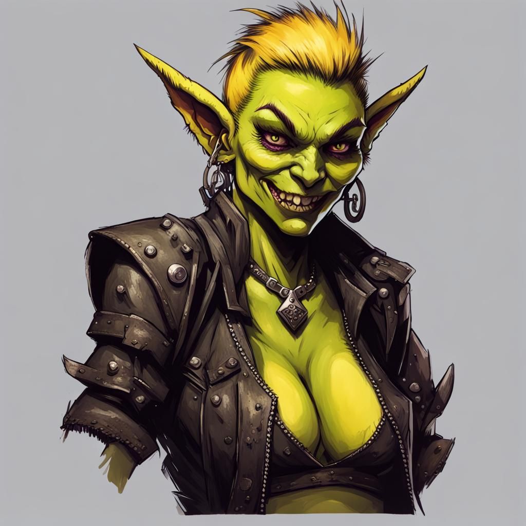 Punk Rock Goblin Woman Artwork