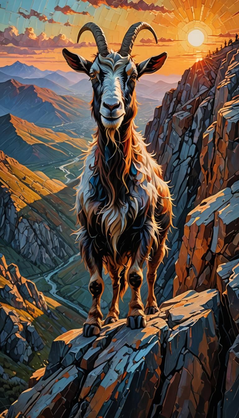 Big goat on a mountain