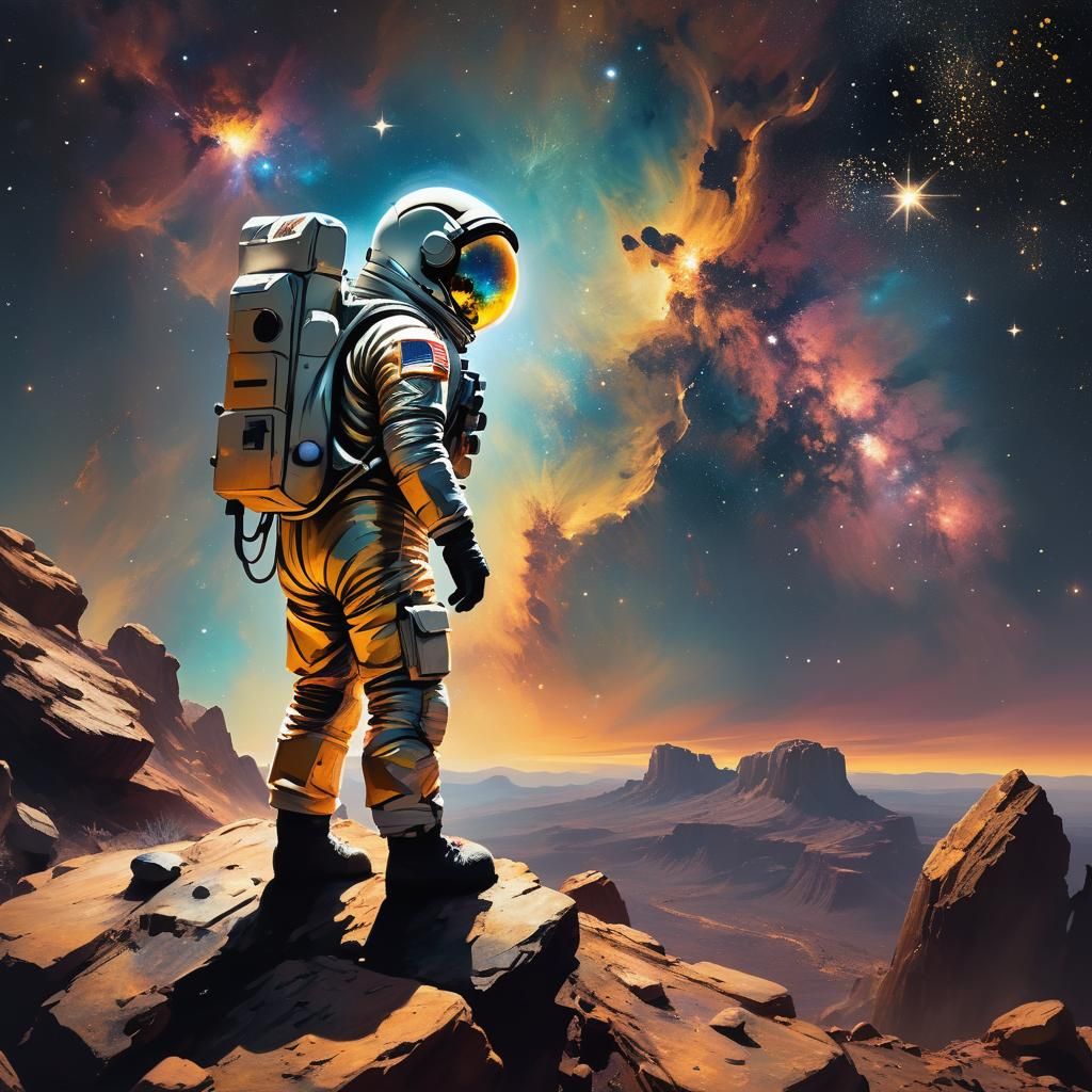 Astronaut Nebula Dreamscape in Imaginative Realism