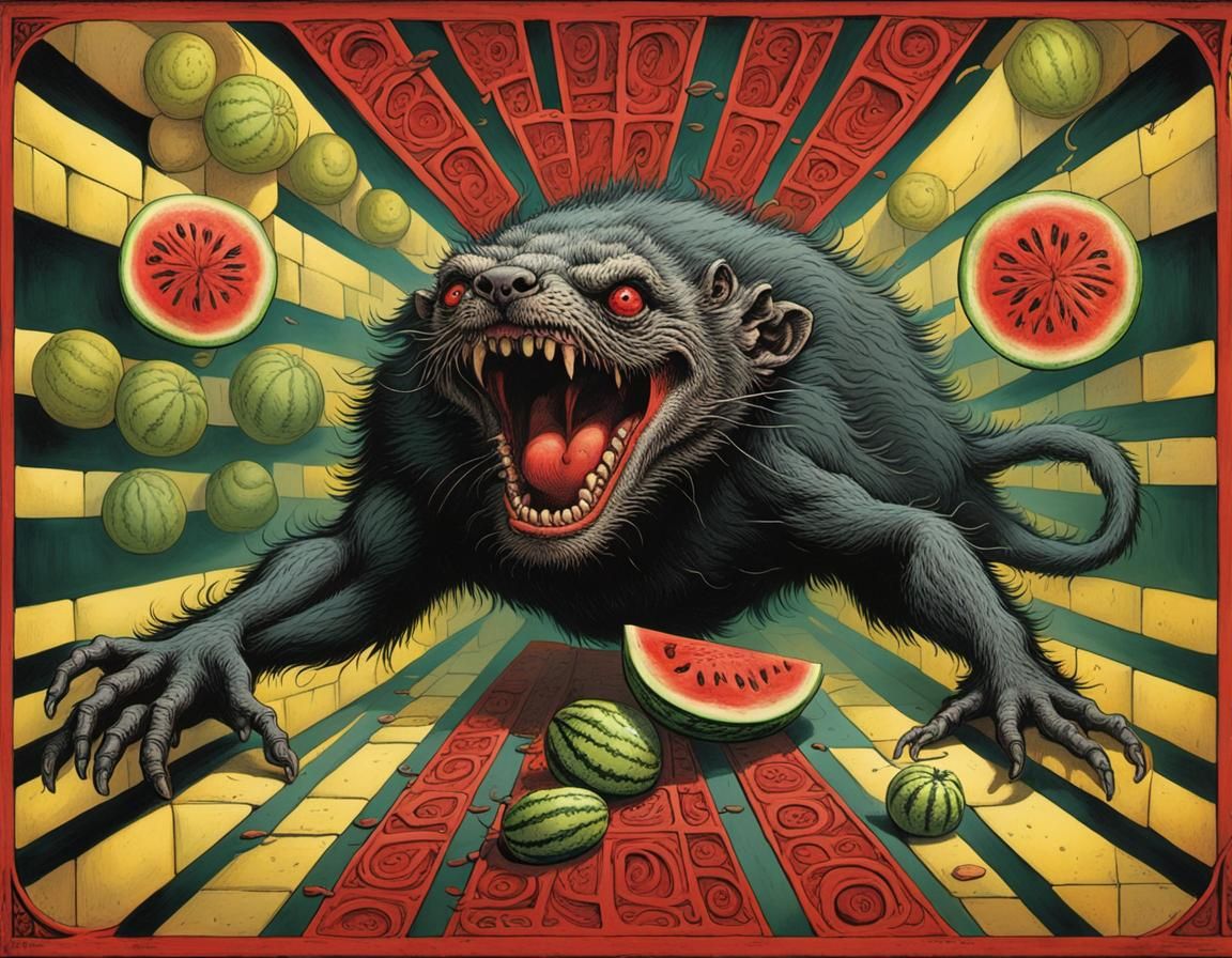 Watermelon Rat Monster