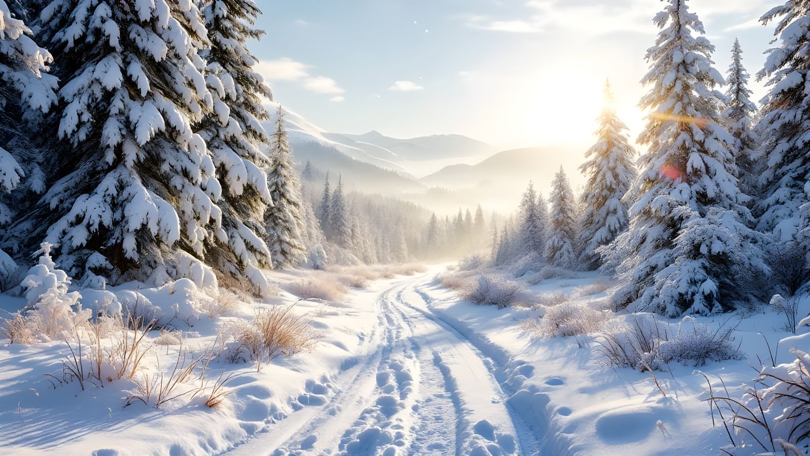 Hopeful Winter Wonderland at Sunrise