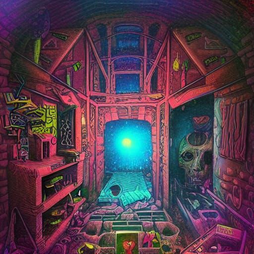 Cosmic Holographic Dungeon Illustration
