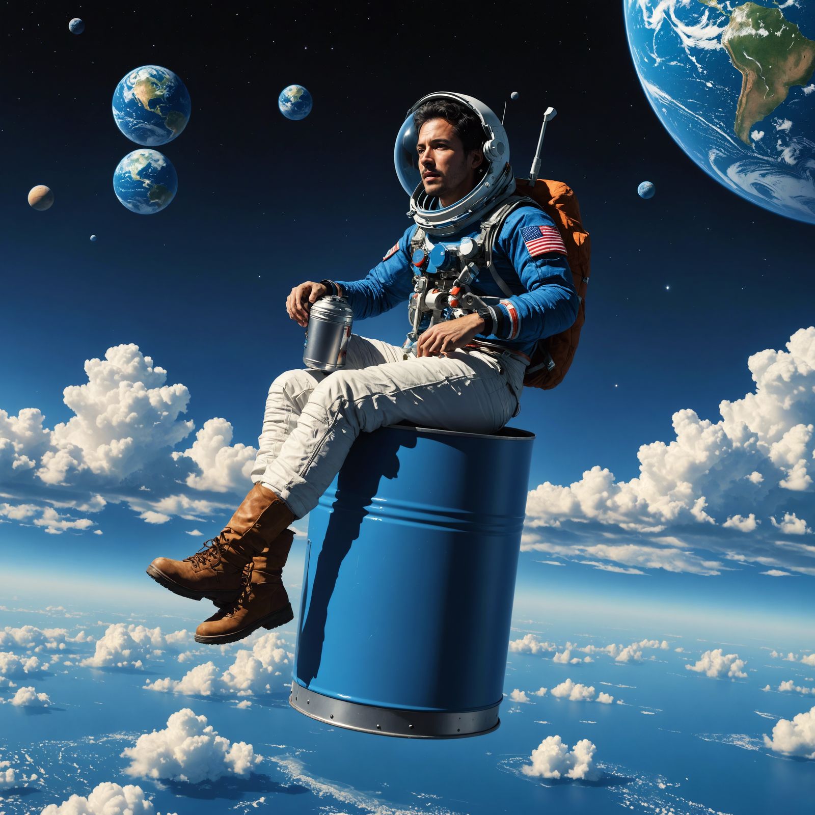 For Here Am I Sitting In a Tin Can
Far Above the World. 🎶