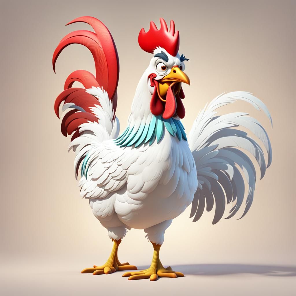 Foghorn Leghorn a vintage cartoon rooster Pixar, Disney, concept art, 3d digital art, Maya 3D, ZBrush Central 3D shading...