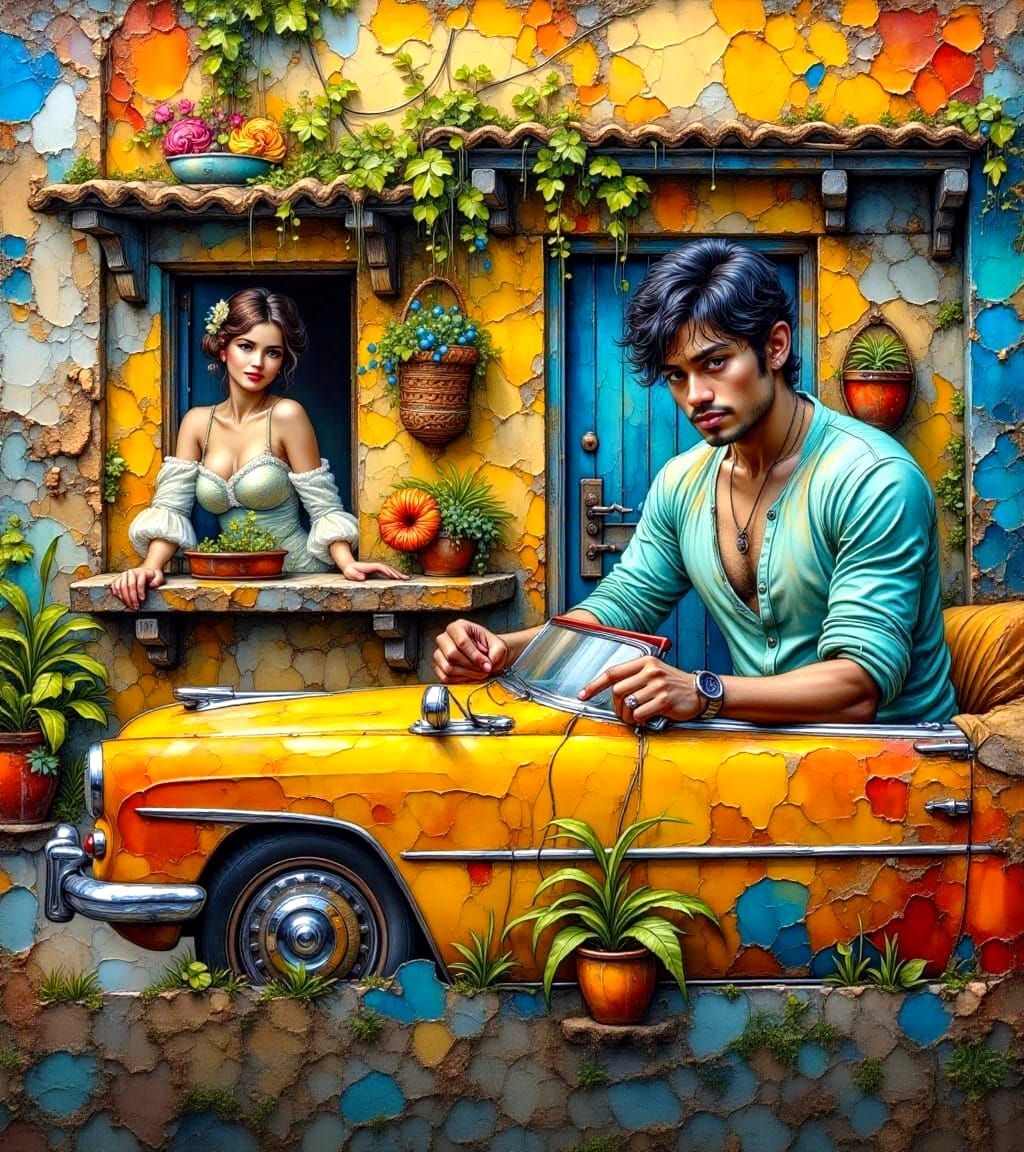 Zanzibar Jazz Scene as Impasto Oil Painting