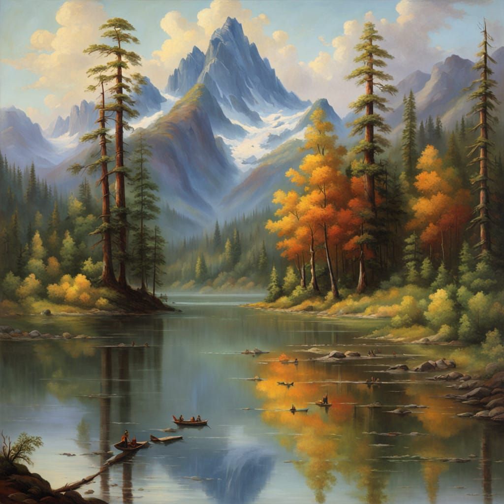 Romanticized American Wilderness in Vibrant Colors