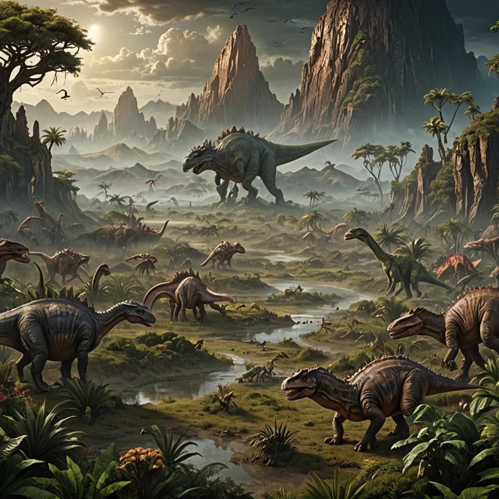 Alien Prehistoric Planet: Dinosaur Herds in Paradise
