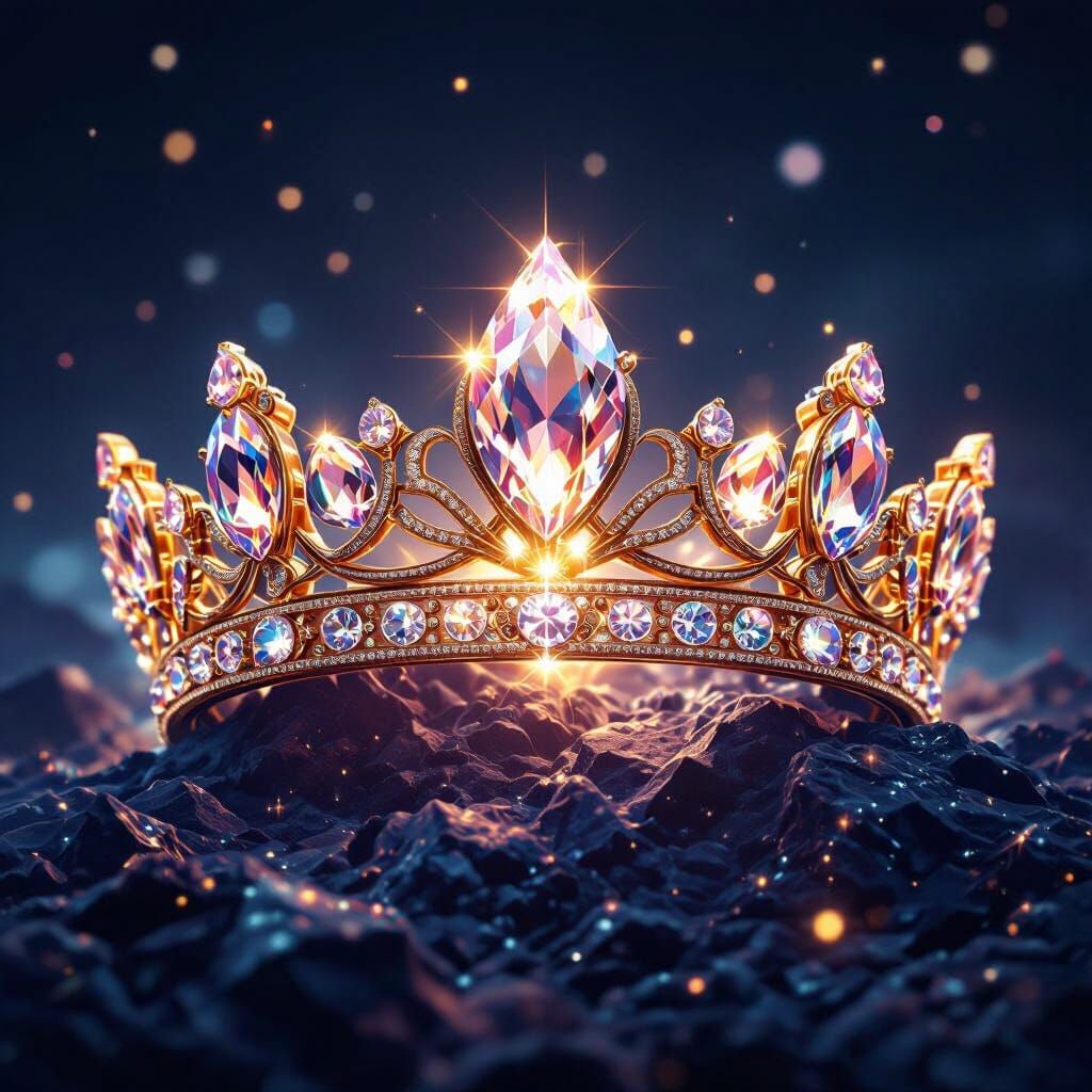 Intricate Crystal Crown Design