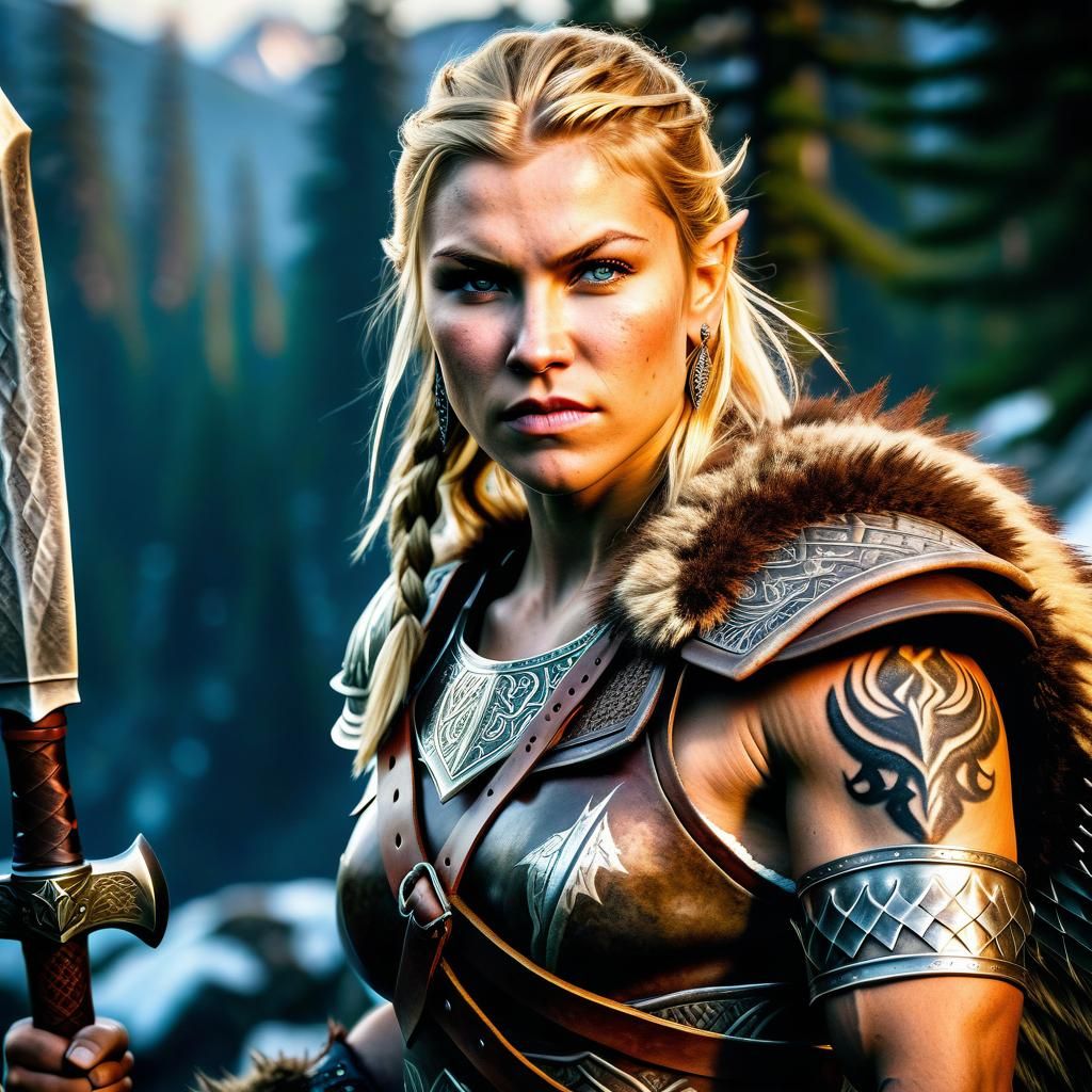 Half Elf Nord Barbarian