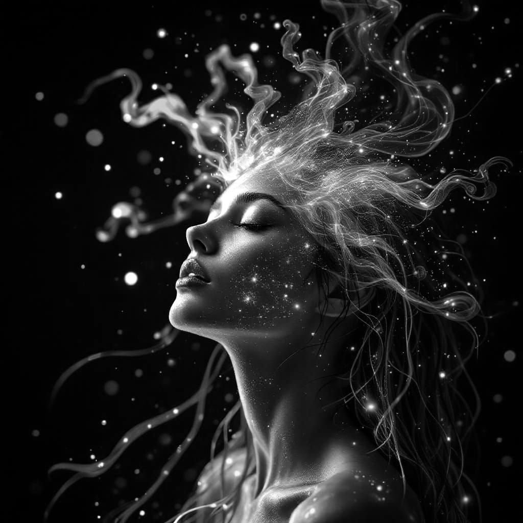 Ethereal Goddess in Vibrant Aura