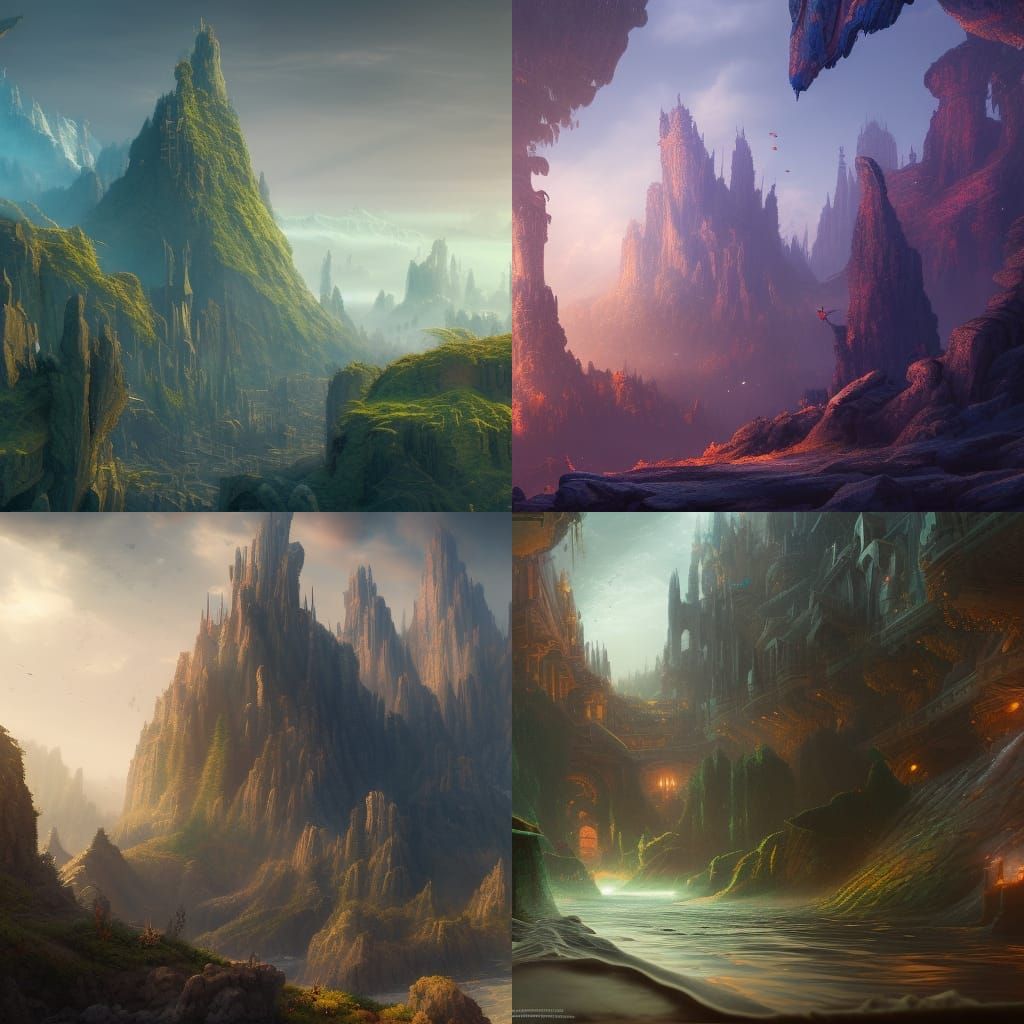 Fantastical Matte Painting in Deep Color, 8K Resolution