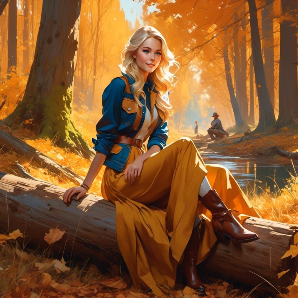 Julie takes some time out to enjoy the colors of the fall