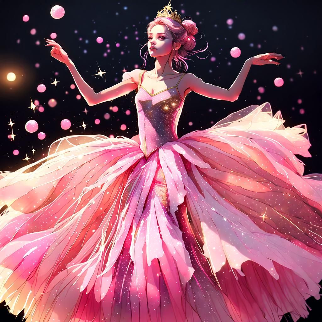Golden Fairy Constellation in Pink Magic
