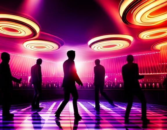 80s Nightclub Scene with Dancing People