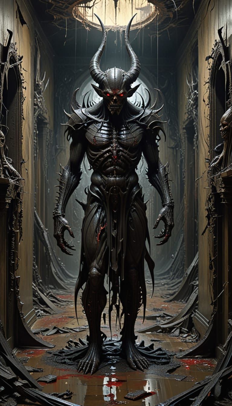 Biomechanical Demon in Shattered Mirror Labyrinth