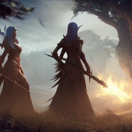 Elves in 3D Cinematic Style