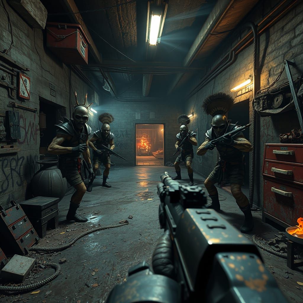Post-Apocalyptic Bunker Showdown in Unreal Engine Style