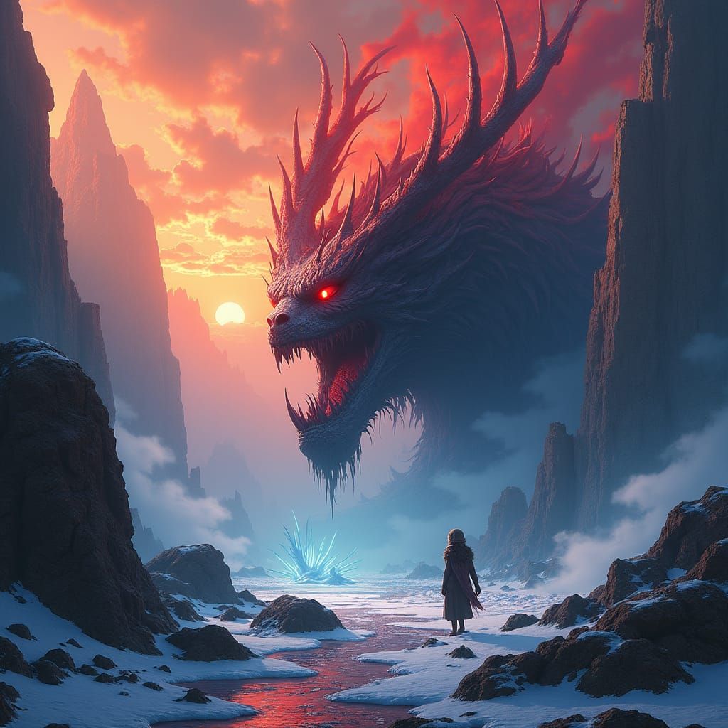 Fiery Dragon Fantasy Art in Unreal Engine 5