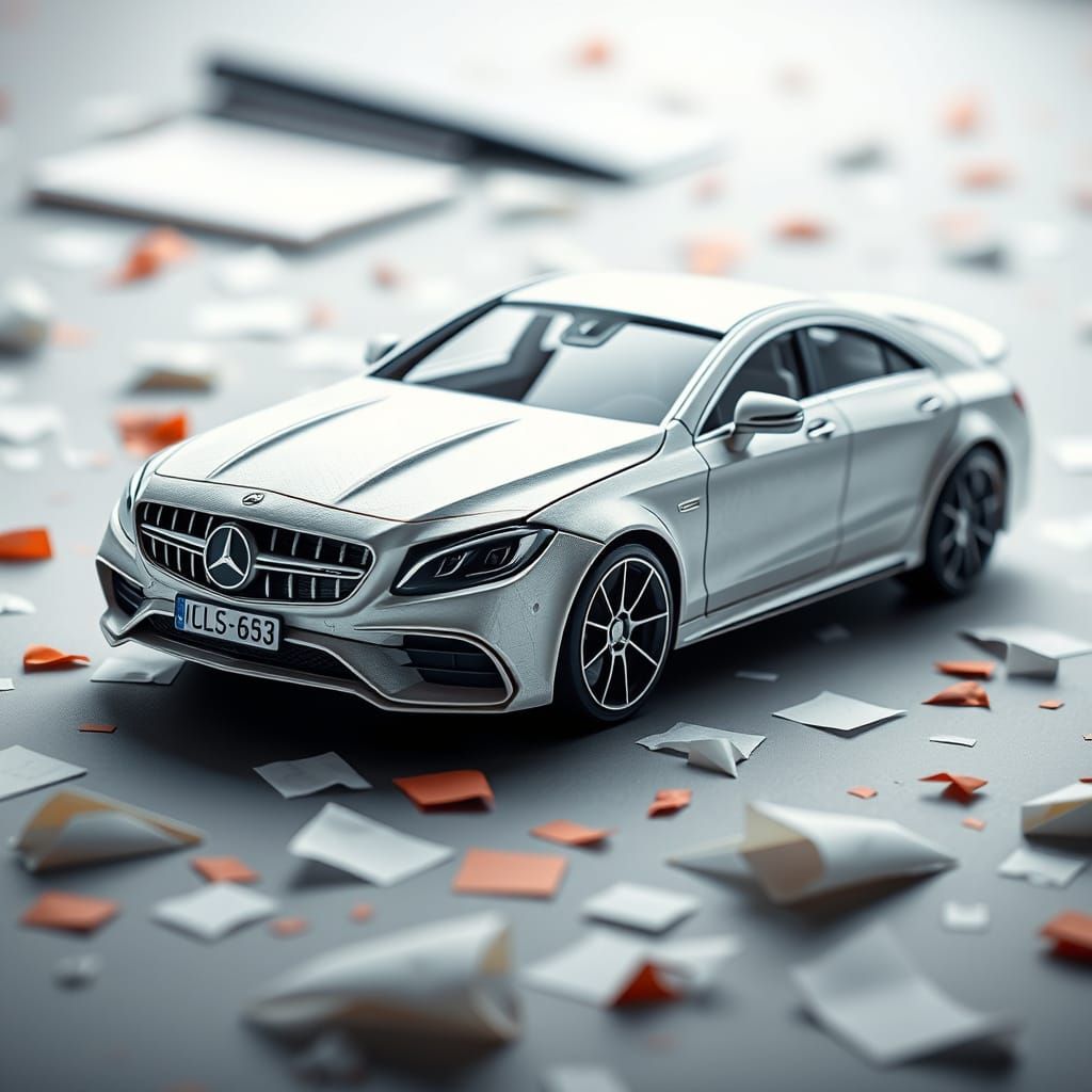 Mercedes-AMG CLS 63 Water Car Origami Art
