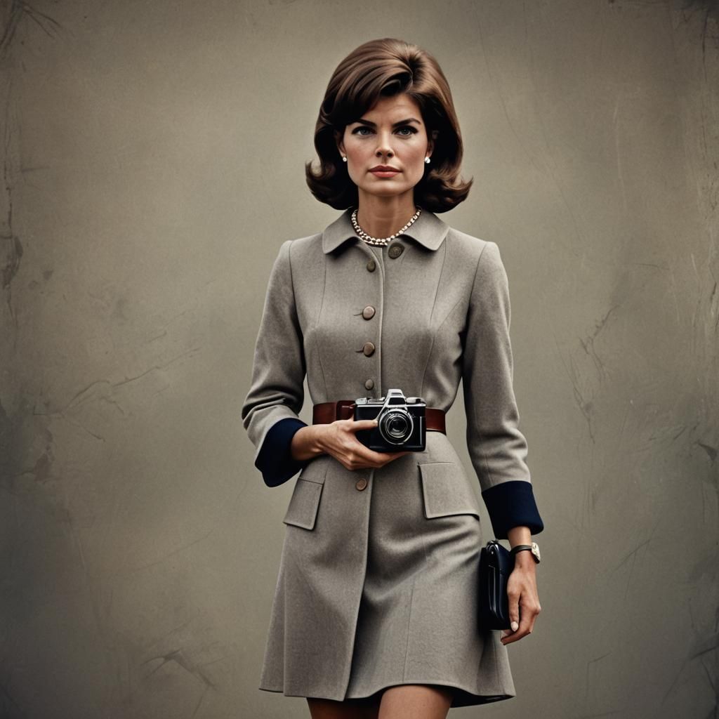 Jacqueline Kennedy Portrait with 35mm Camera