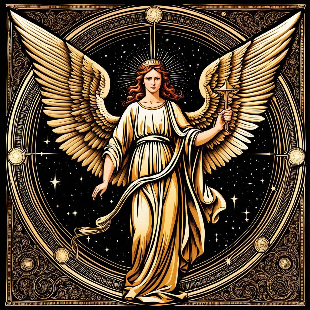Biblically Accurate Angel with Astronomical Elements