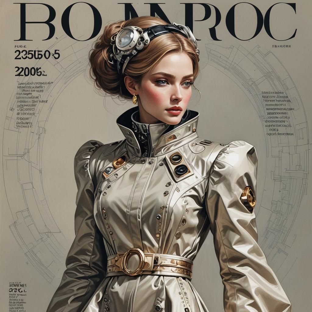 Futuristic Fashion Magazine Cover, Year 2050