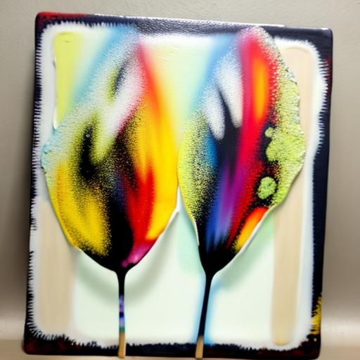 Abstract Encaustic Painting with Beeswax Texture