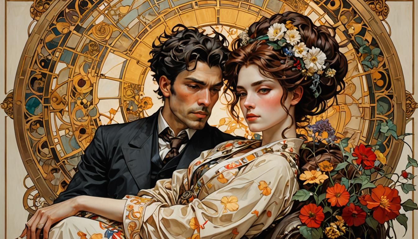 Financial Freedom Portrait in Art Nouveau Style