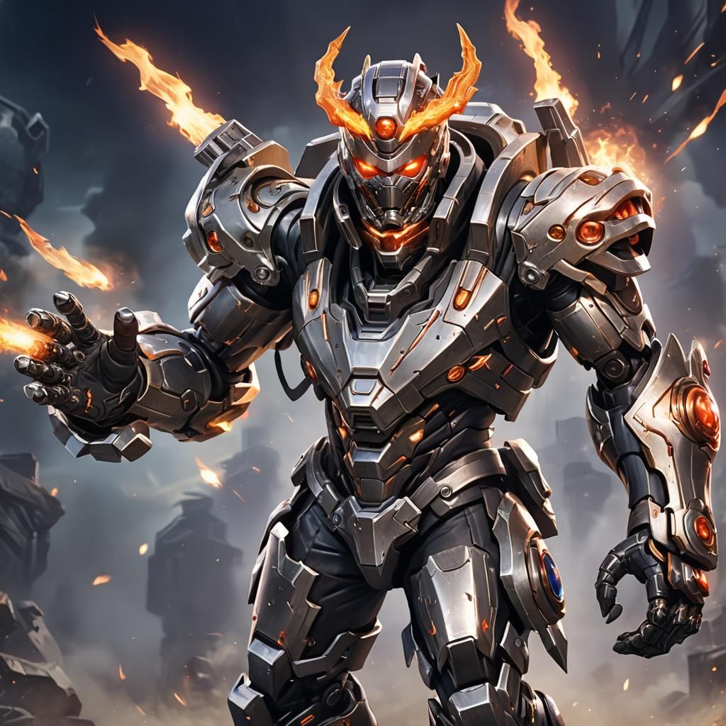 X.Borg: Fire Obsessed Cyborg Fighter from Mobile Legends