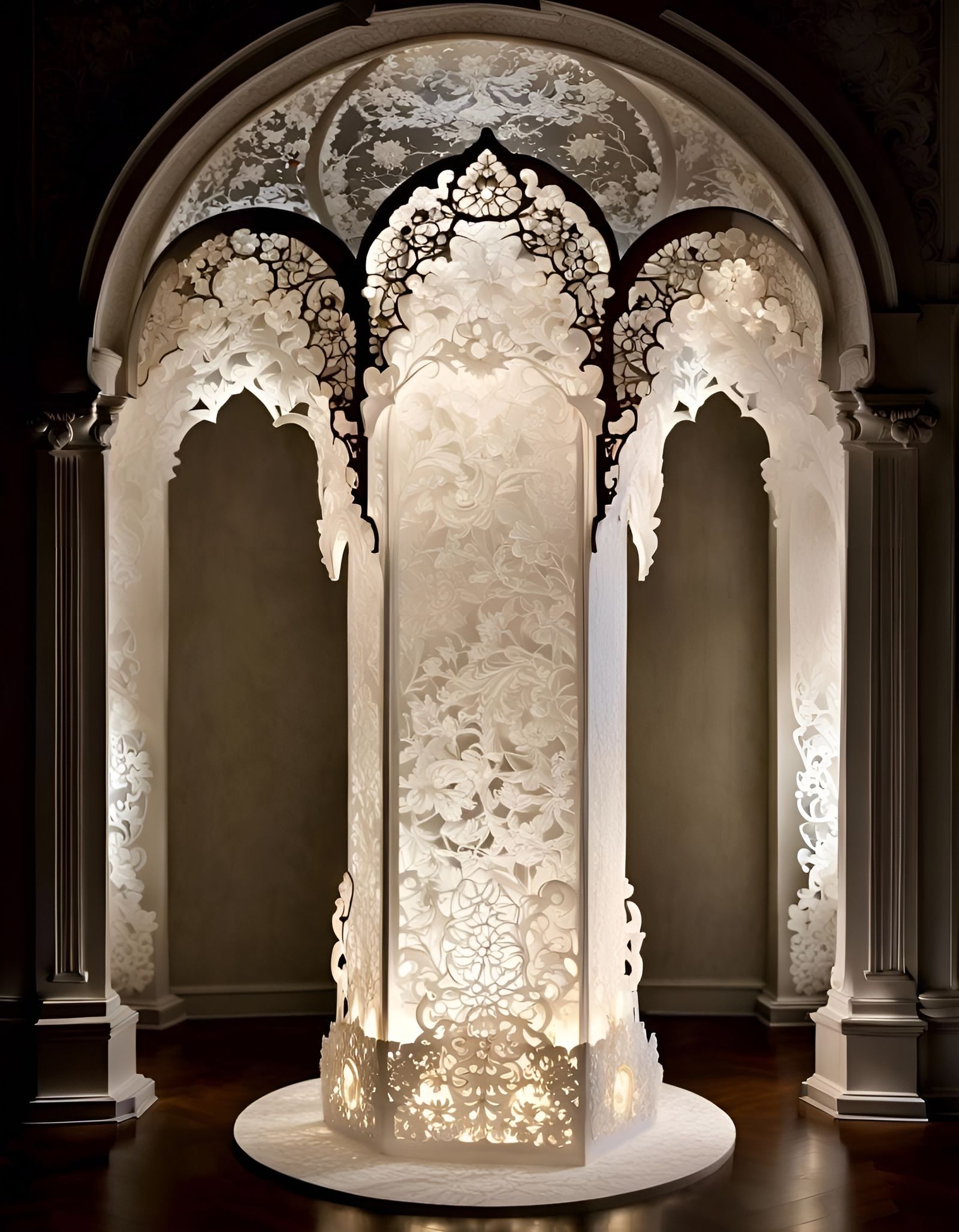 Fairytale Lace Floor Lamp in Mansion Setting