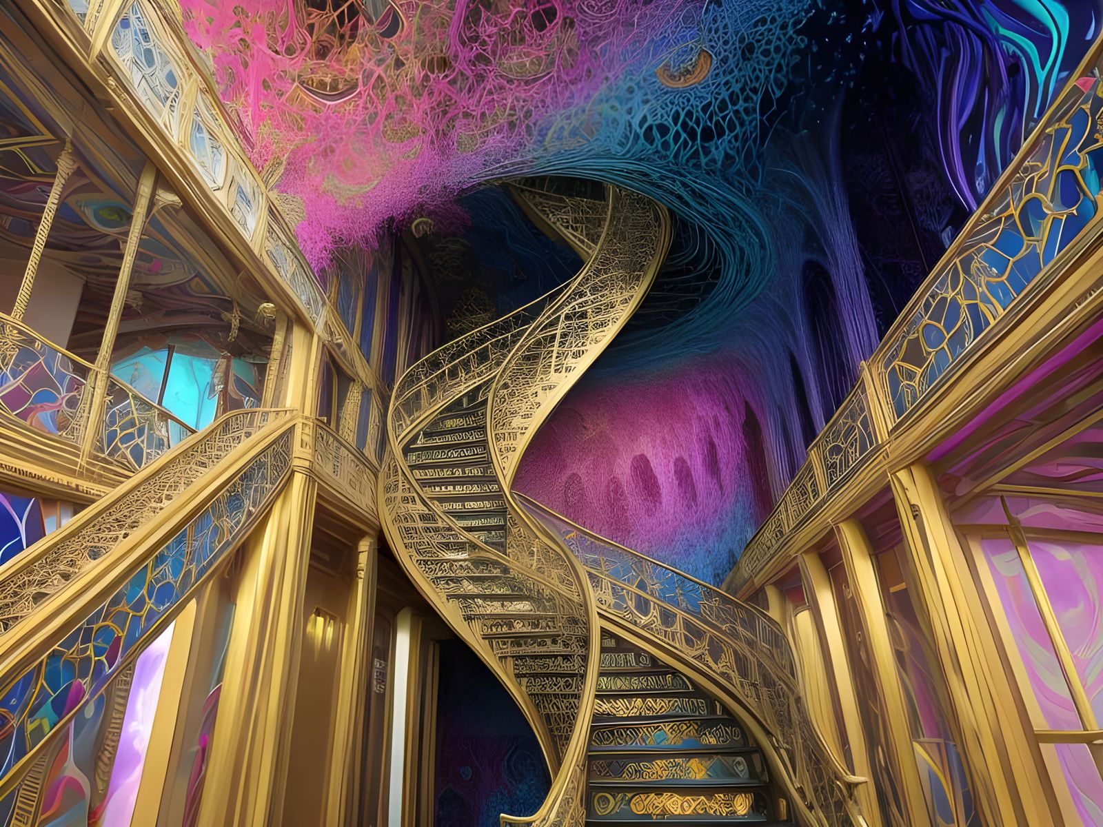 Psychedelic Mad Scientist in Optical Illusion